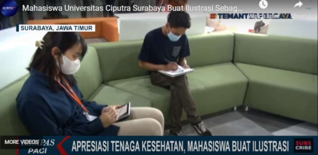 Mahasiswa Universitas Ciputra Surabaya Buat Ilustrasi Sebagai Apresiasi