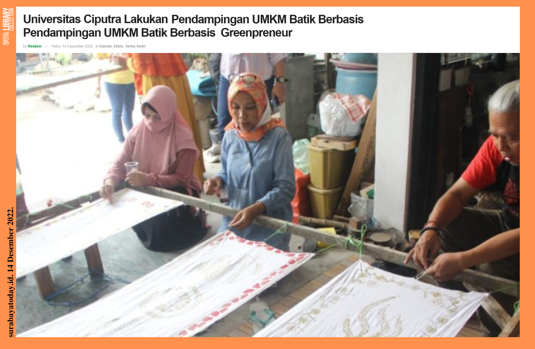 Universitas Ciputra Lakukan Pendampingan UMKM Batik Berbasis