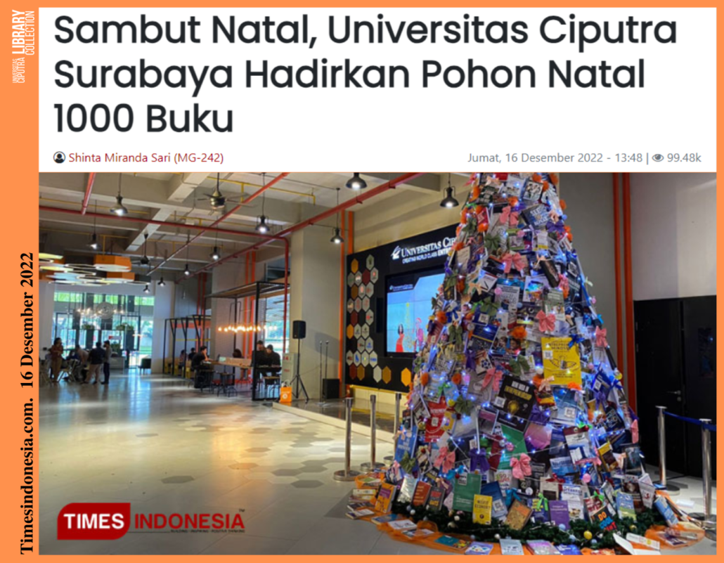 Sambut Natal Universitas Ciputra Surabaya Hadirkan Pohon Natal 1000