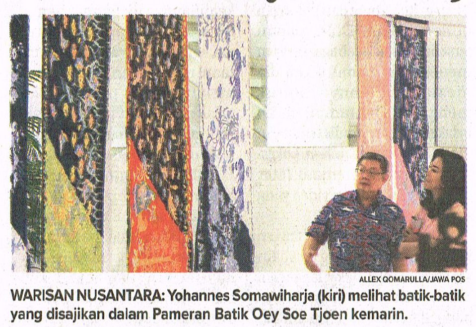 Pameran Batik  Oey  Soe  Tjoen  Jawa Pos 30 Agustus 2021 Hal 