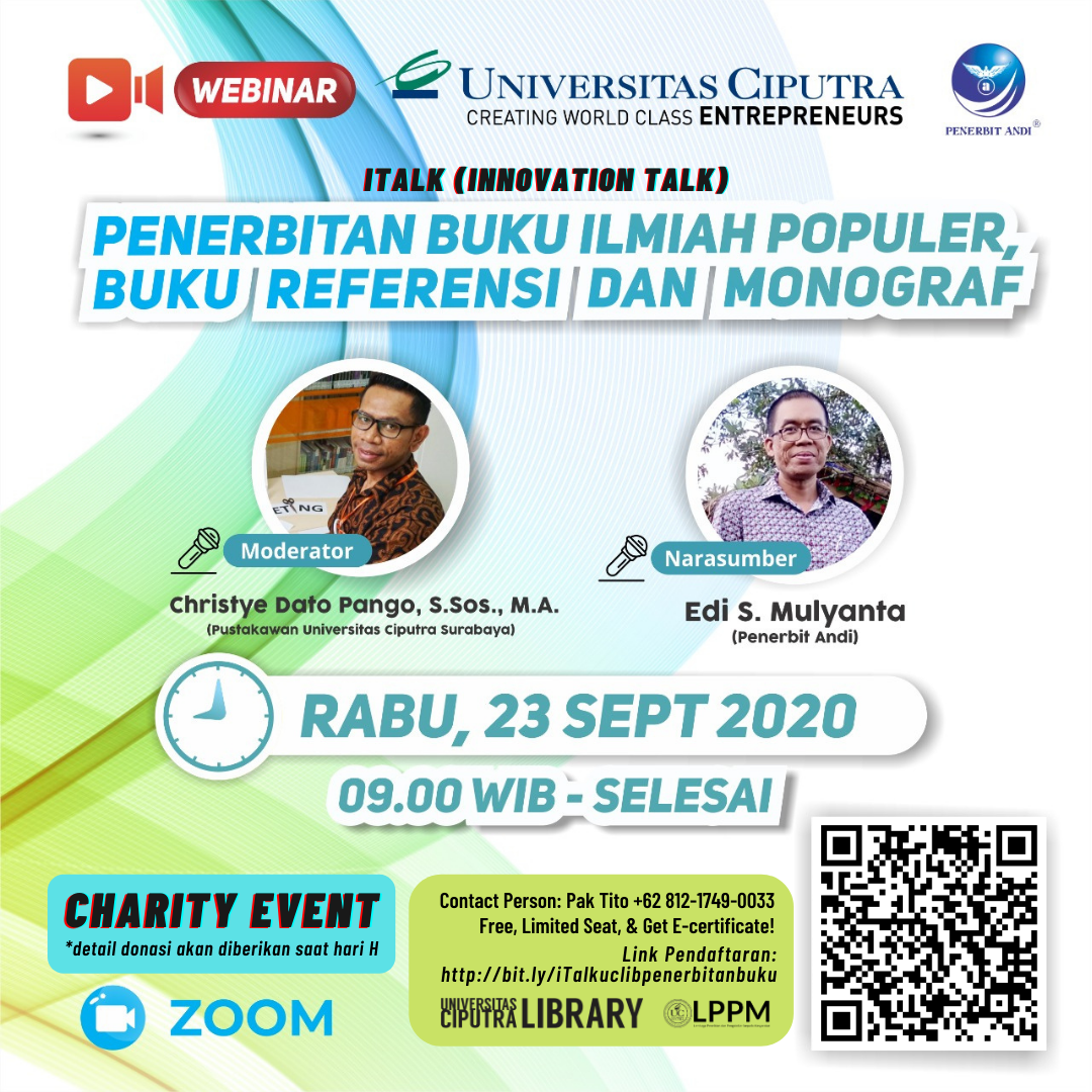 Italk Innovation Talk Penerbitan Buku Ilmiah Populer Buku Referensi Dan Buku Monograf Universitas Ciputra