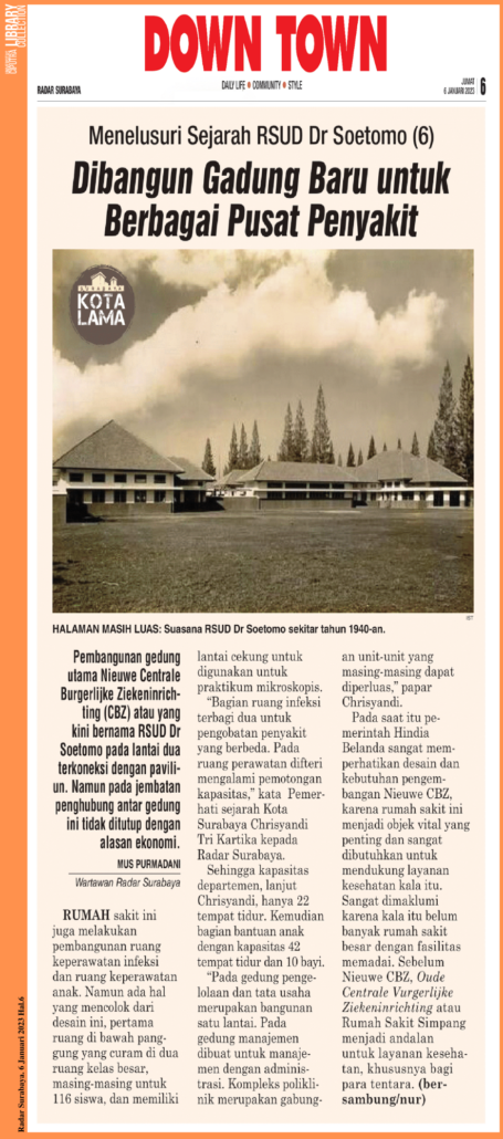 Menelusuri Sejarah RSUD Dr Soetomo (6). Dibangun Gadung Baru Untuk ...