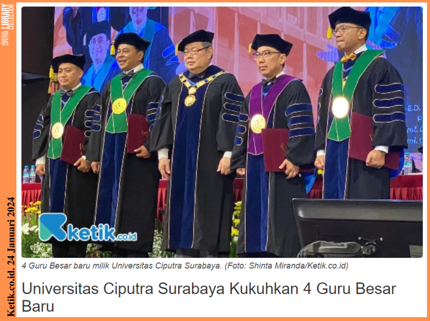 Universitas Ciputra Surabaya Kukuhkan 4 Guru Besar Baru. Ketik.co.id ...