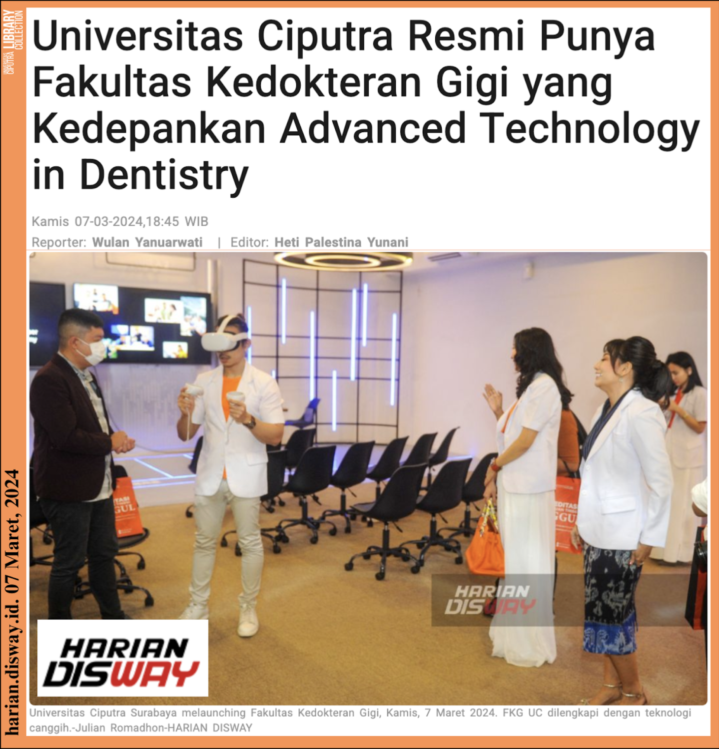 Universitas Ciputra Resmi Punya Fakultas Kedokteran Gigi Yang 