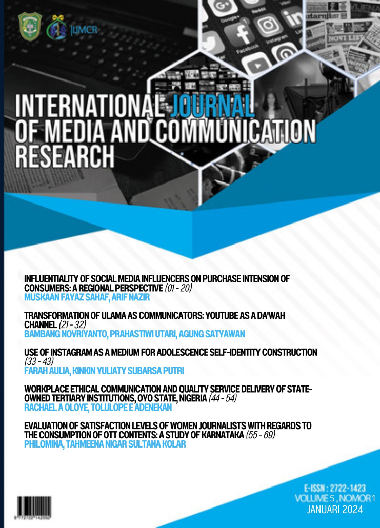 International Journal of Media and Communication Research (IJMCR) - Library