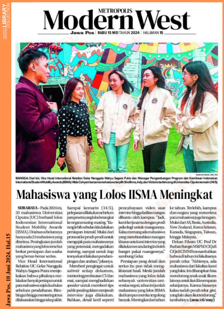 Mahasiswa Yang Lolos Iisma Meningkat Jawa Pos 15 Mei 2024 Hal 15