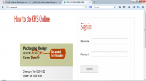 Tampilan laman krs online